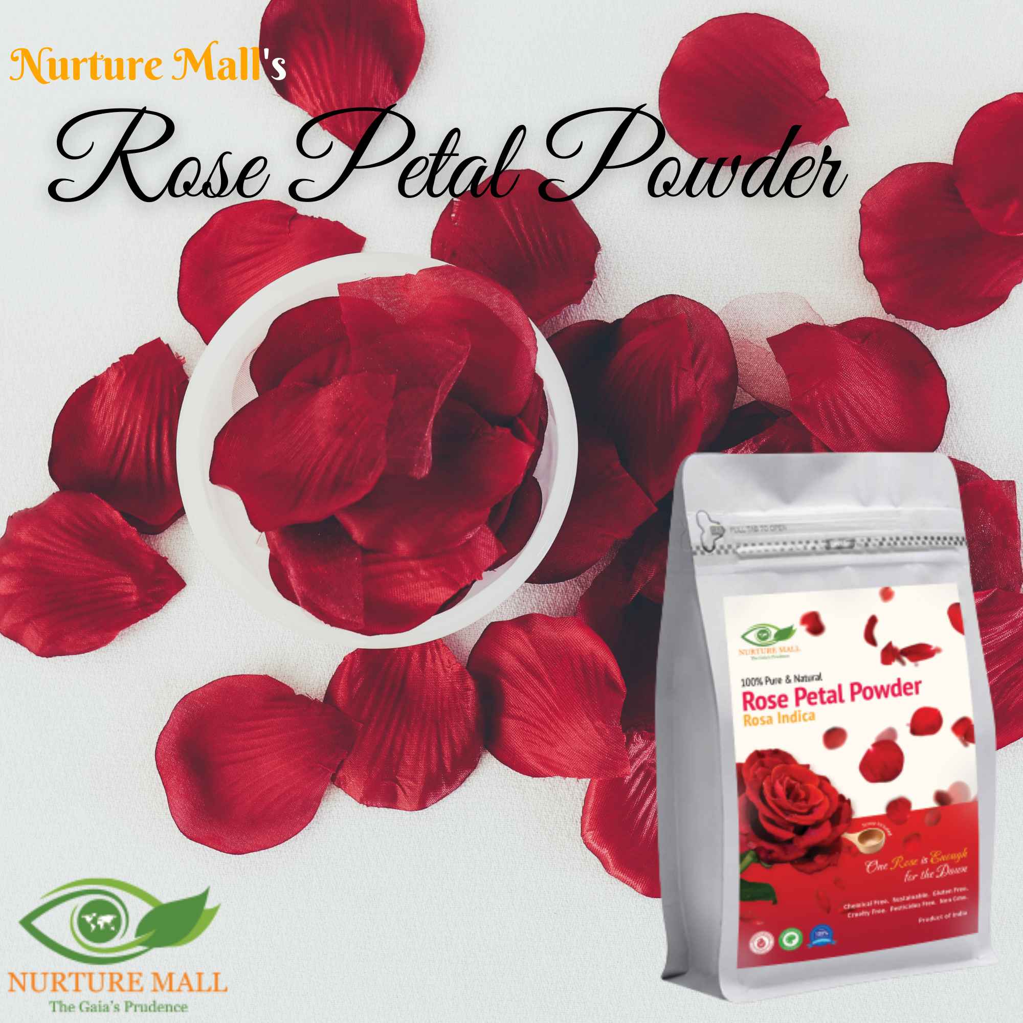 organic Rose Petals Powder, Ground Rose Petals, Pink Rose Powder, Rosa  Centifoli